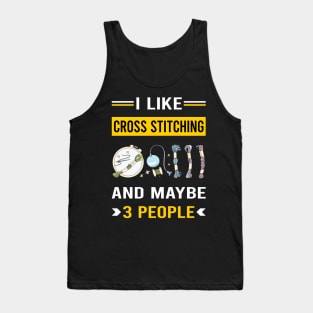 3 People Cross Stitching Tank Top